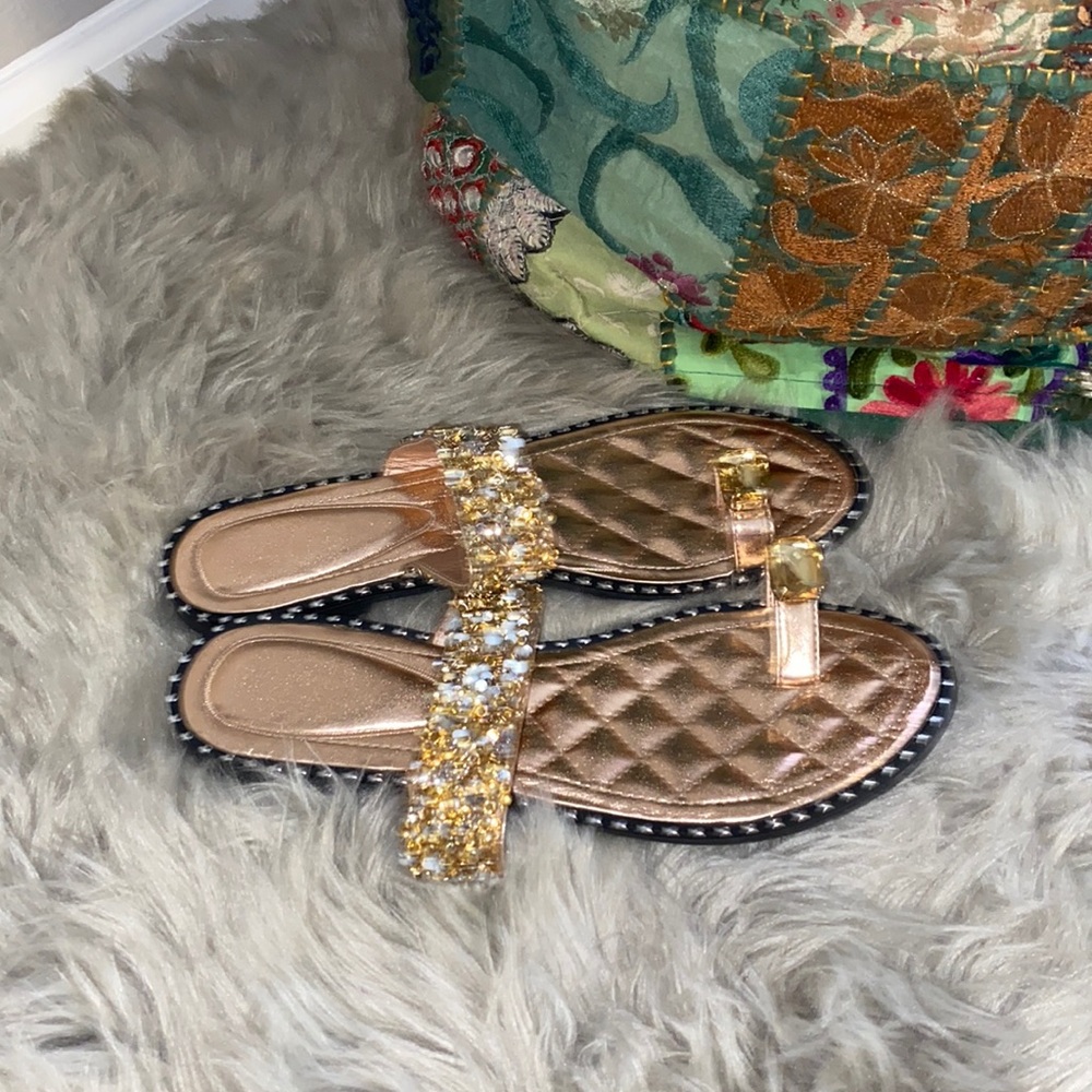 Glitter jewel sandals
